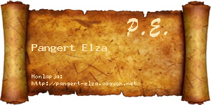 Pangert Elza névjegykártya